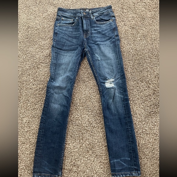 Navy Blue Mens Skinny Jeans 30 x 30 - Picture 1 of 2